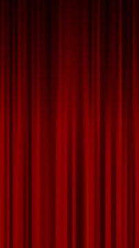 Loop video of swaying stage curtain background (red) [vertical video]