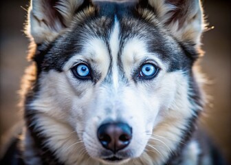 Close-Up Husky Dog Blue Eyes - Stunning Portrait Photography