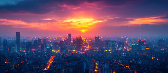 City Sunset Skyline.