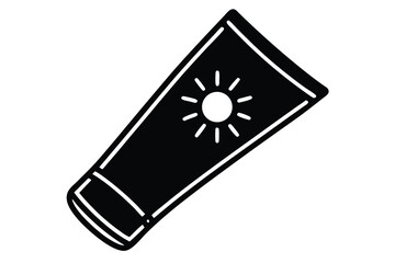 sunscreen tube silhouette vector illustration
