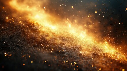 Abstract cosmic background with bright nebula and stars in dark space.