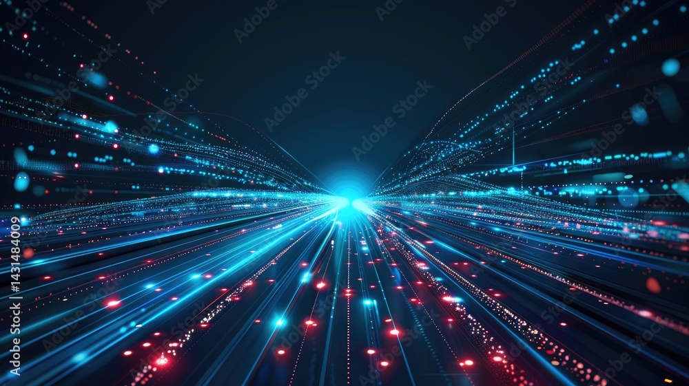 Poster wonderful picture of colorful light sparkling particles scattered across space background, create ab