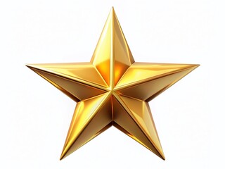 Fototapeta premium Close-up of Single Gold Star on White Background - High-Resolution AI Generated Stock Photo