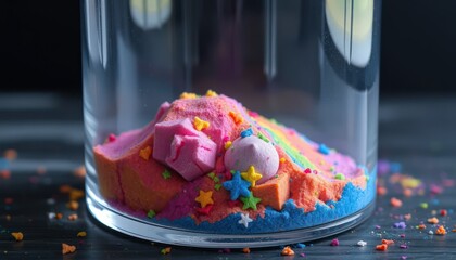Colorful Sensory Sand in a Glass Jar