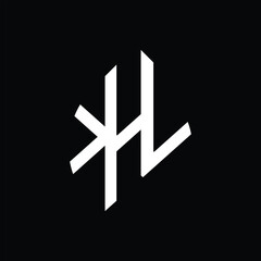 Obraz premium KHL letter logo design on black background.