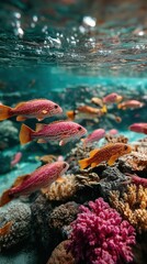 Vibrant coral reef teeming with fish (2)