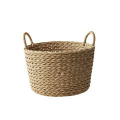 Obraz premium A woven seagrass basket with handles