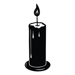 candle silhouette vector illustration