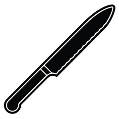 bread knife silhouette vector illustration
