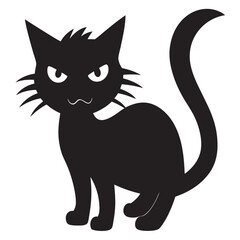 Obraz premium Black setting angry Halloween Cat Silhouette 