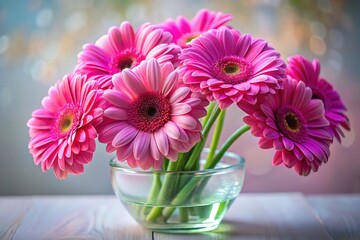 Fototapeta premium Pink Gerberas Bouquet in Vase - Floral Arrangement