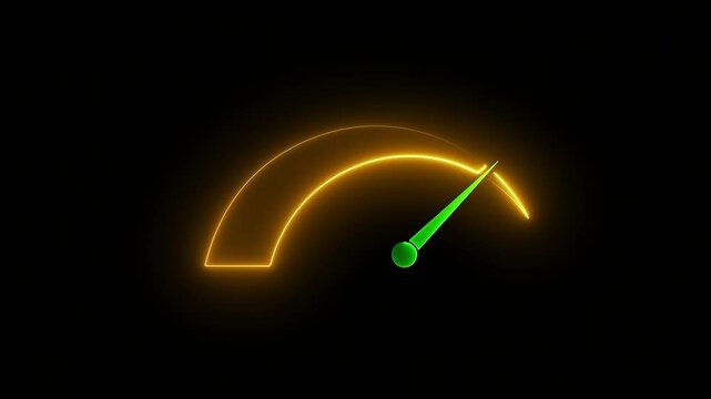 Speedometer 4k motion graphic animation on transparent background. simple animated speedometer. Motion graphic. 4k video.