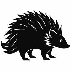 Minimalist Porcupine Silhouette
