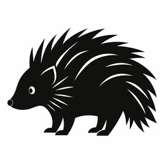 Minimalist Porcupine Silhouette