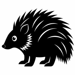 Minimalist Porcupine Silhouette