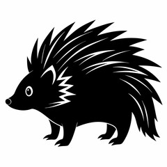 Minimalist Porcupine Silhouette
