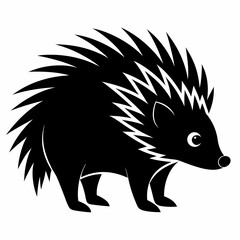 Minimalist Porcupine Silhouette