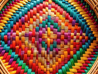 Obraz premium Unique Woven Basket Texture Close-up