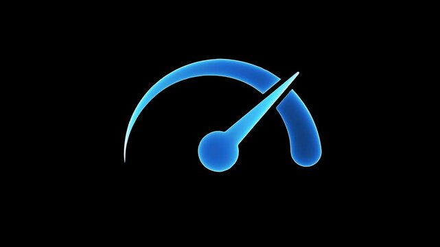 Speedometer 4k motion graphic animation on transparent background. simple animated speedometer. Motion graphic. 4k video.
