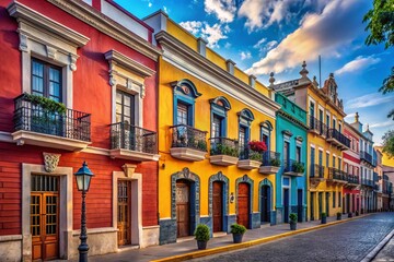 Colorful Historic Buildings, Barrio Antiguo, Monterrey, Mexico