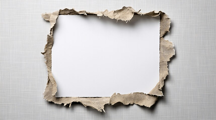 Natural Canvas Frame Presenting a Plain White Rectangle in Neutral Hues and Textured Setting