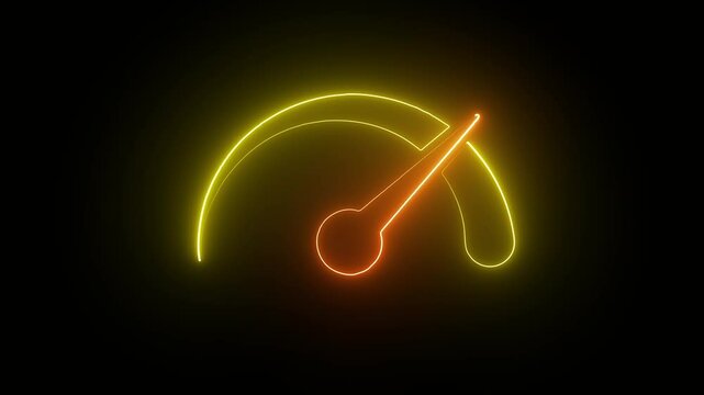 Speedometer 4k motion graphic animation on transparent background. simple animated speedometer. Motion graphic. 4k video.