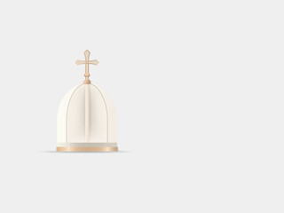 White and gold papal tiara symbolizing catholicism and christianity