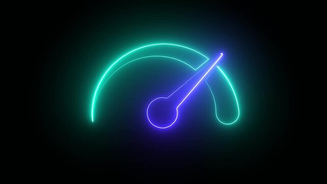 Speedometer 4k motion graphic animation on transparent background. simple animated speedometer. Motion graphic. 4k video.