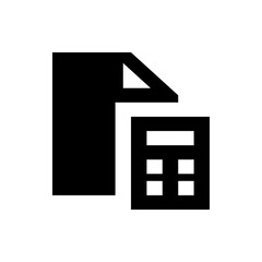 Black document icon with a folded corner and a smaller icon with square elements on the right side