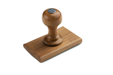 Authentic Wooden Stamp Classic Design for Official Documents Elegant Craftsmanship Rich Brown Tones Detailed Close up View Professional Tool Imprint Making Office Supplies Business Tool Handcrafted