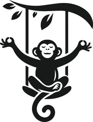 Vector monkey silhouette