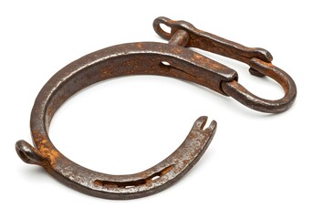 Antique horseshoe shaped clasp rustic metalwork detail