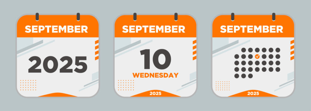 Calendar icon. September. 2025 10 day. The concept of waiting for an important date. Day calendar with date September 10. Cheklist day calendar. Vector illustration.