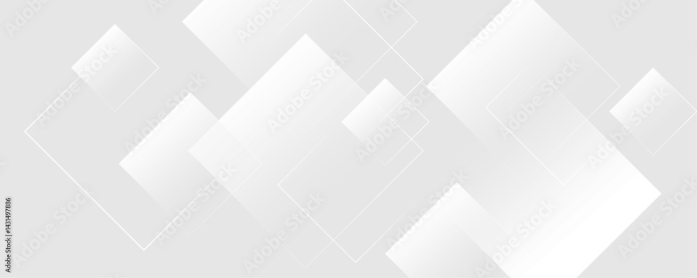 Aufkleber abstract white background. square geometric pattern modern and minimal concept white and gray color 