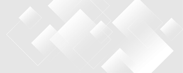 Abstract white background. Square geometric pattern modern and minimal concept white and gray color abstract background for business, presentation, banner.