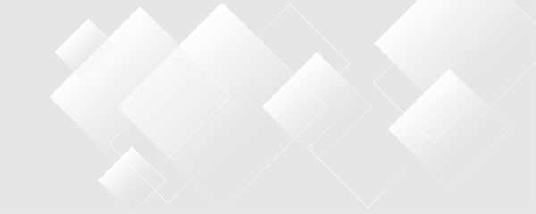 Abstract white background. Square geometric pattern modern and minimal concept white and gray color abstract background for business, presentation, banner.