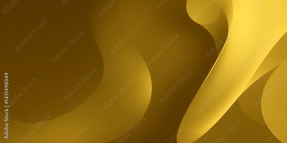 Poster a golden abstract background with smooth curves and flowing shapes in a warm tone color