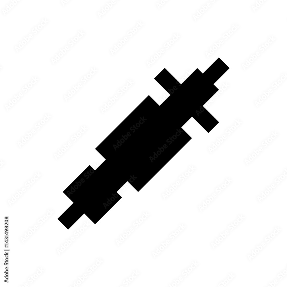 Poster black and white abstract illustration of a geometric object with rectangular and cross shapes design