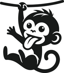 Vector monkey silhouette
