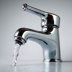 Chrome Faucet Water Flow Stock Photo High Resolution Images