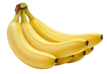 A bunch of ripe bananas golden and curved against a stark black backdrop