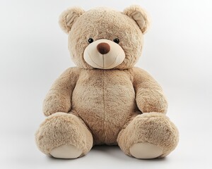 Obraz premium Soft plush teddy bear sitting upright, perfect for cuddling and decoration.