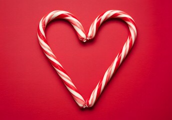 Candy canes heart shape festive holiday sweet treat
