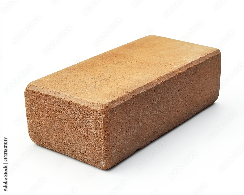 Poster solid rectangular stone block with textured surface and natural color variations.