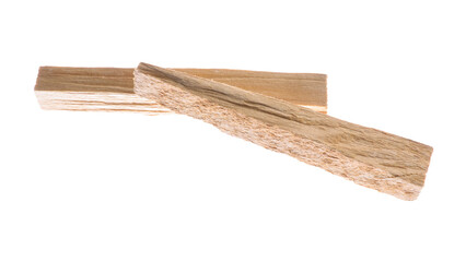 Two palo santo sticks on white background