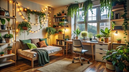 Cozy Dorm Room Study Space: Functional & Personalized Student Apartment Interior Design
