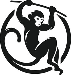 Vector monkey silhouette