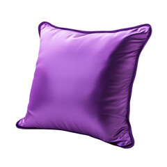 Elegant violet satin pillow with subtle lighting and seamless isolation backdrop