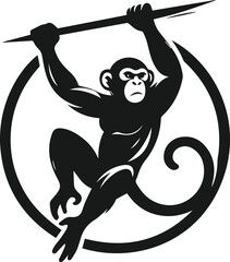 Vector monkey silhouette