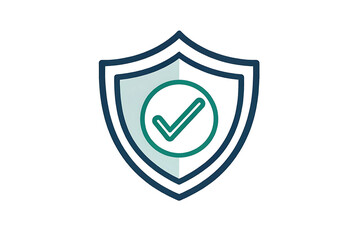 Secure your data with our robust protection a checkmark inside a shield symbolizes safety and reliability Clean vector graphic design in teal and dark blue
